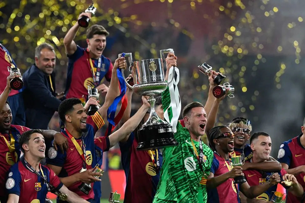 Barcelona celebrating Copa Del Rey 2025 against Real Madrid