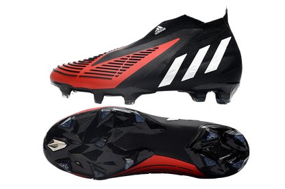 Predator Edge FG - Black/White/Red - Cleats &amp; Boots