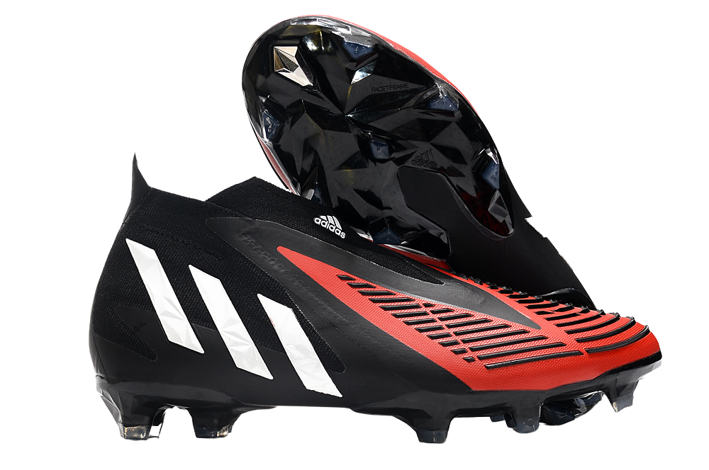 Predator Edge FG - Black/White/Red - Cleats &amp; Boots