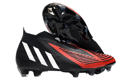 Predator Edge FG - Black/White/Red - Cleats &amp; Boots