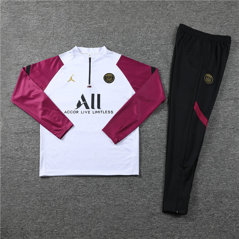 PSG Tracksuit - White &amp; Maroon