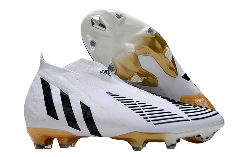 Predator Edge+ FG Al Hilm - White/Black/Metallic Gold - Cleats &amp; Boots