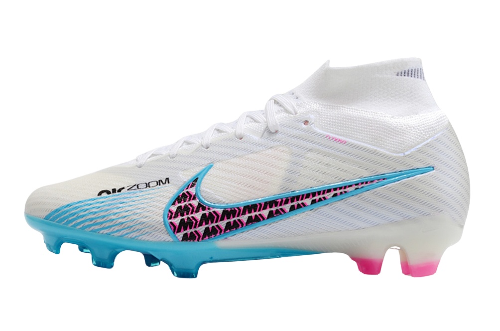 Cleats Air Zoom Mercurial Superfly 9 Elite FG White Blue Pink