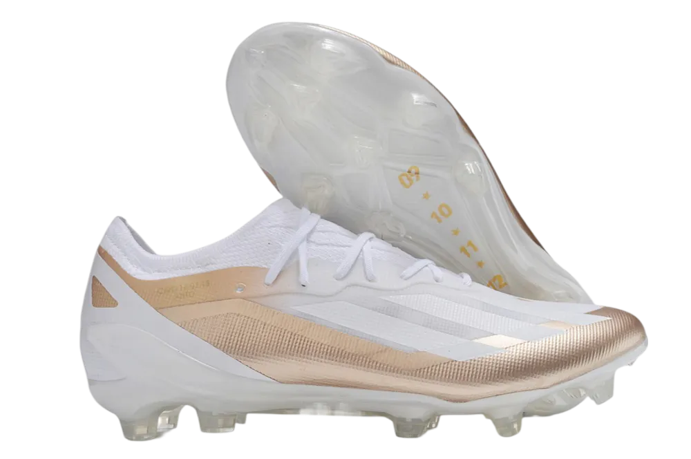 Cleats X Crazyfast - MESSI.1 FG - White &amp; Gold | Goatkits Store