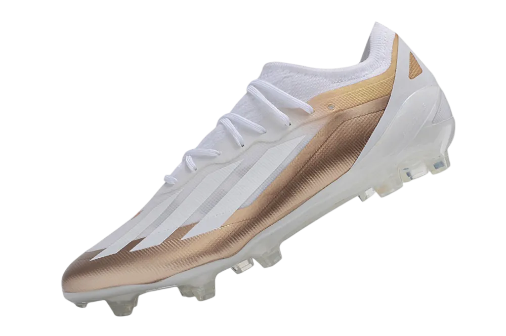 Cleats X Crazyfast - MESSI.1 FG - White &amp; Gold | Goatkits Store