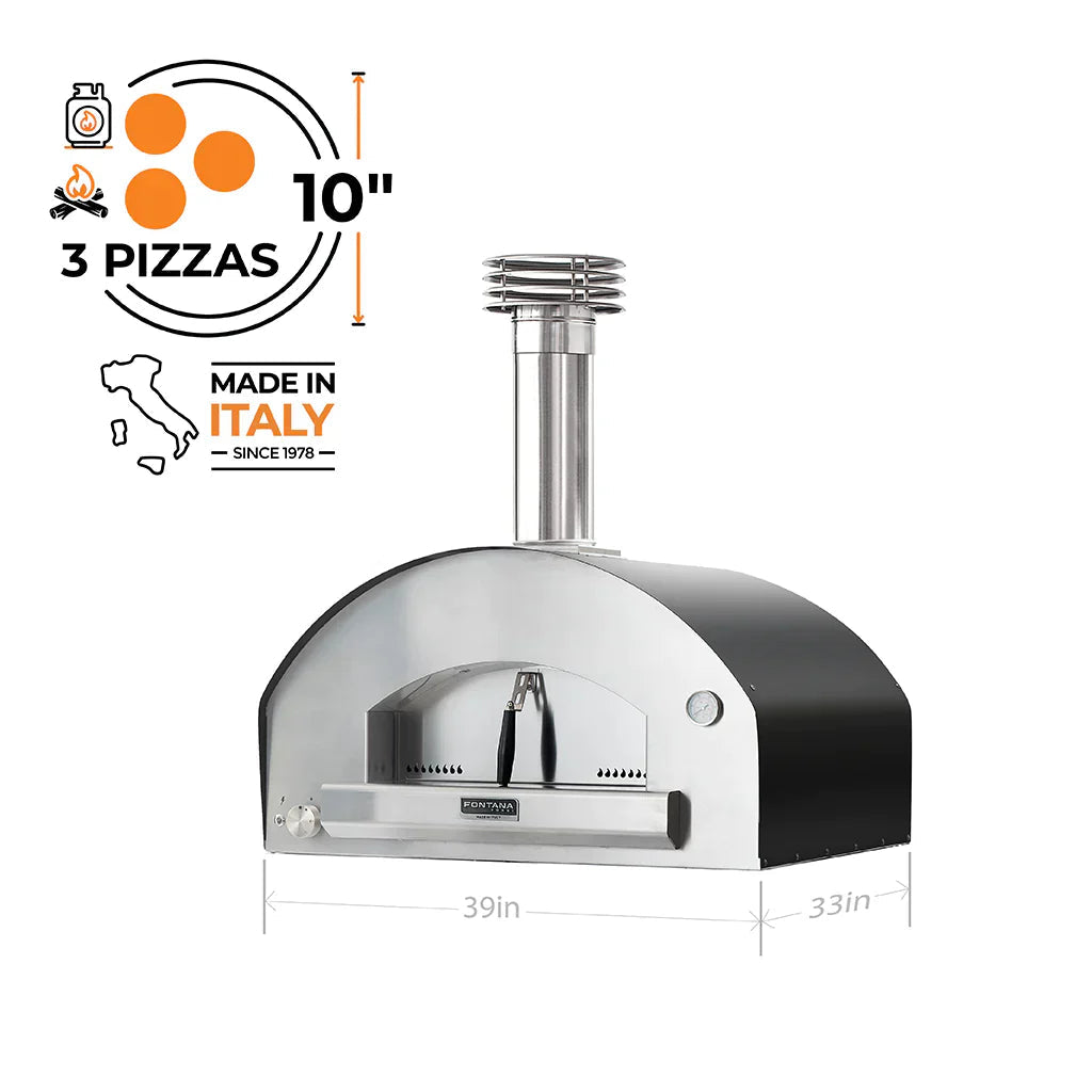 Fontana Forni Firenze Hybrid Gas &amp; Wood Pizza Oven (Top Only) - Rosso