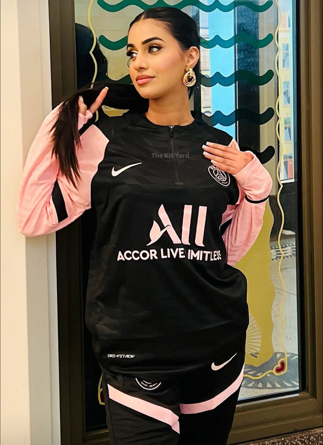 PSG Tracksuit - Black &amp; Pink Sleeve