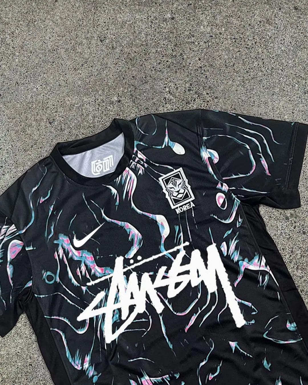 Korea x Stussy Special Edition Black Football Shirt