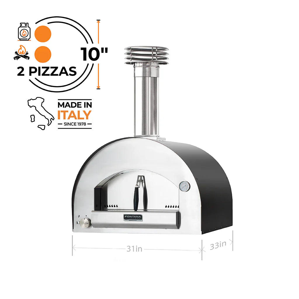 Fontana Forni Napoli Hybrid Gas &amp; Wood Pizza Oven (Top Only) - Anthracite