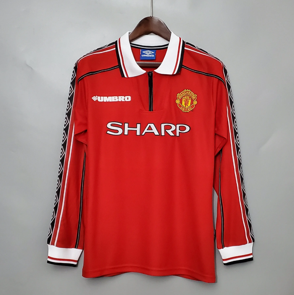 MANCHESTER UNITED 1998 - 1999 HOME JERSEY LONG-SLEEVED