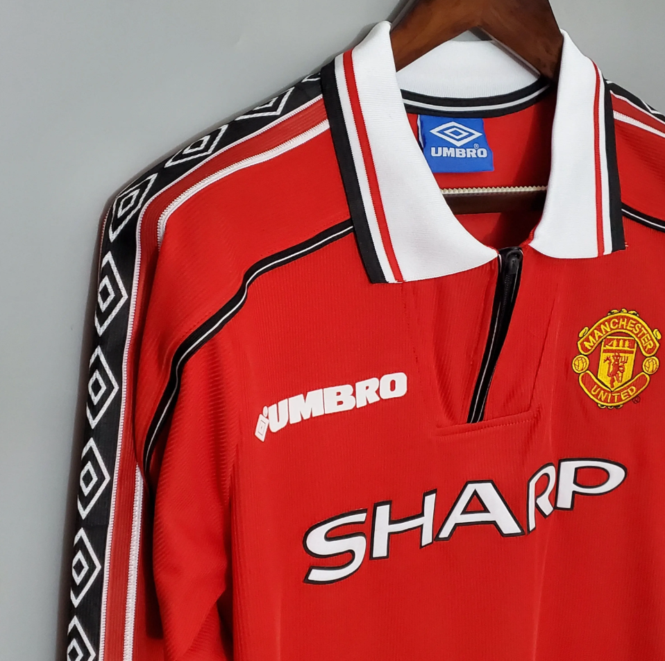 MANCHESTER UNITED 1998 - 1999 HOME JERSEY LONG-SLEEVED