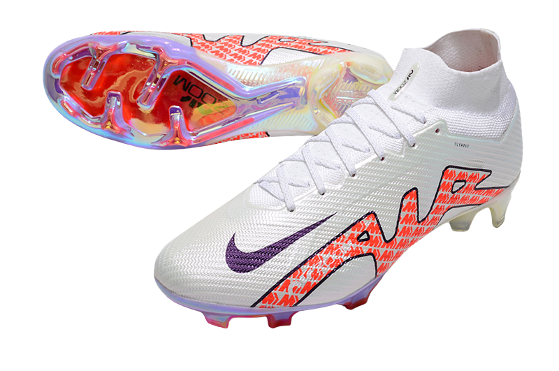 Cleats Zoom Mercurial Vapor 15 Elite FG White Bright Crimson