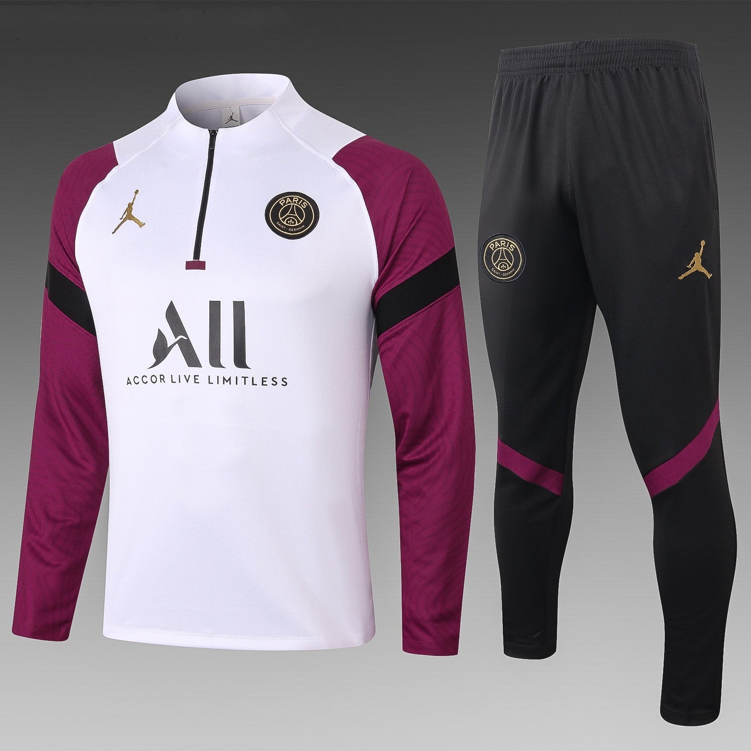 PSG Tracksuit - White &amp; Maroon